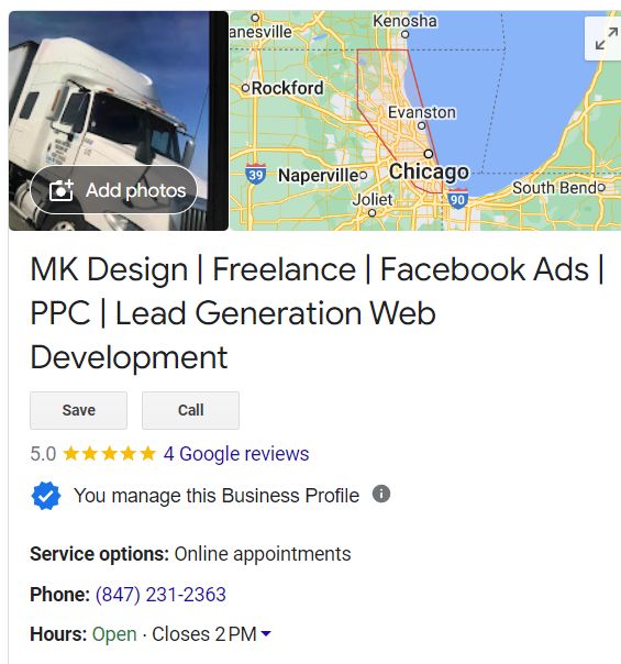 MK Design Google Business