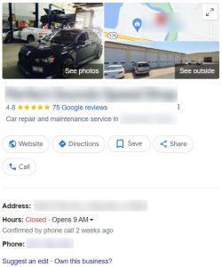 Auto repair facility